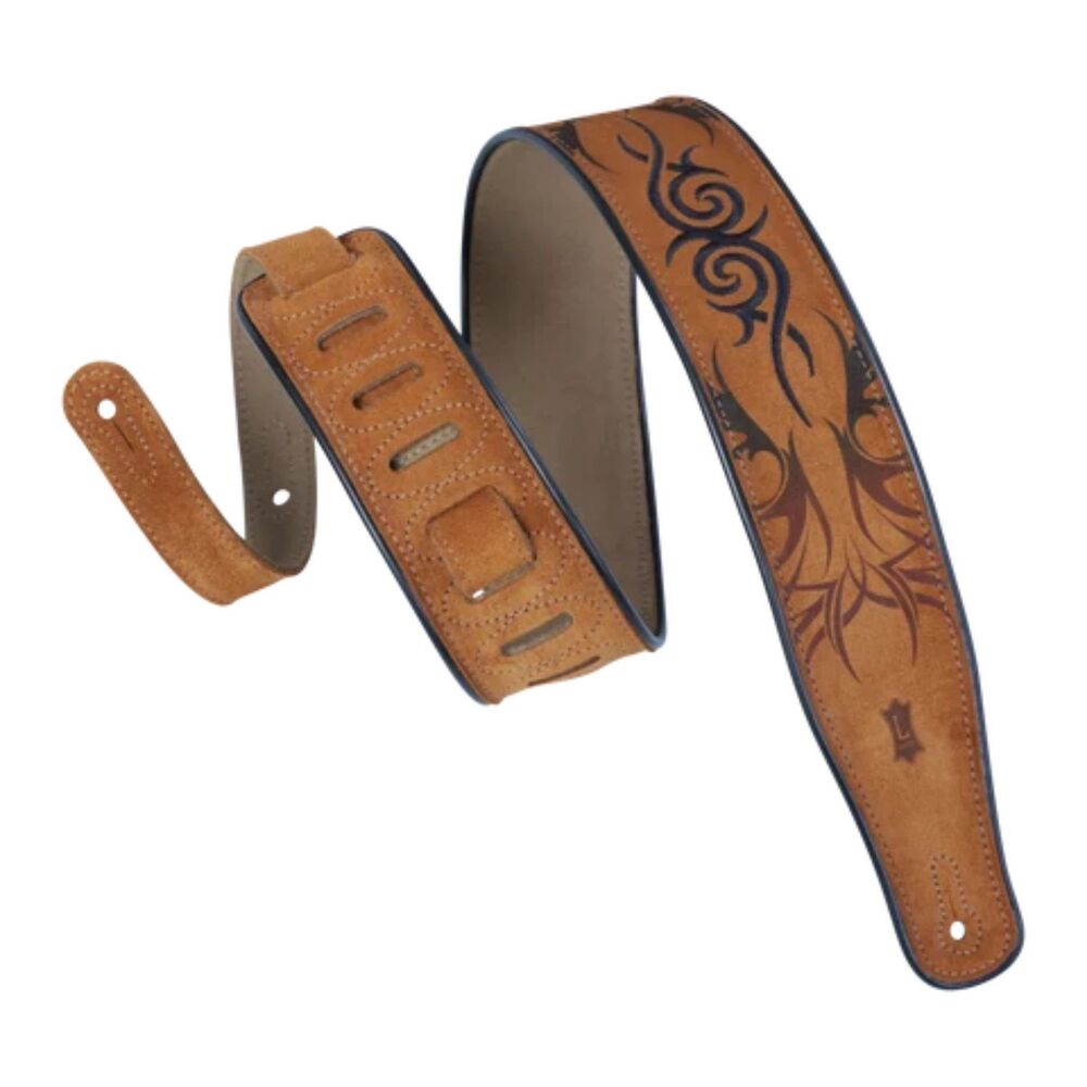Levy’s MSS3EP-006 Embroidered Suede Guitar Strap Honey Diamond NWT